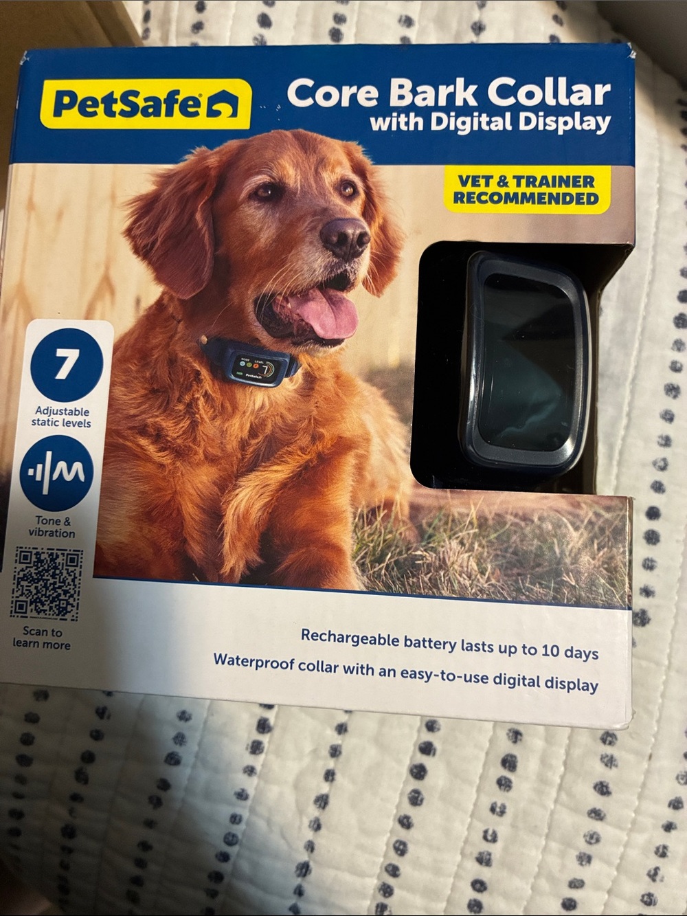 PetSafe Core Bark Collar with Digital Display - Black and Yellow Packaging